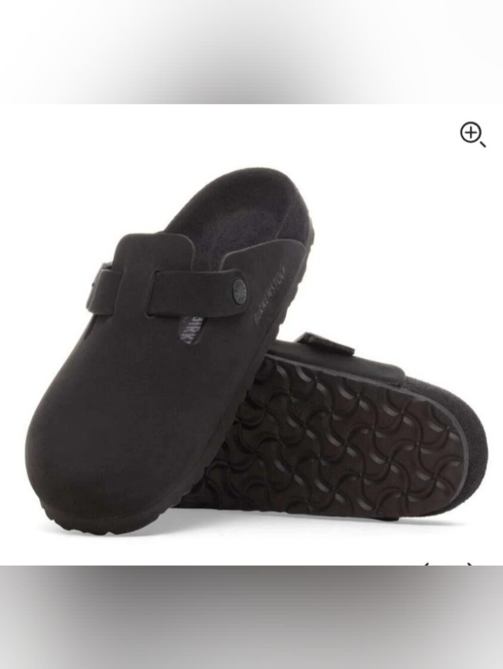 Birkenstock Boston Monochrome Black In Nubuck, EU 41